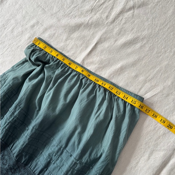 Vintage 100% cotton Ombre Dark Green Maxi Skirt L - Picture 12 of 17